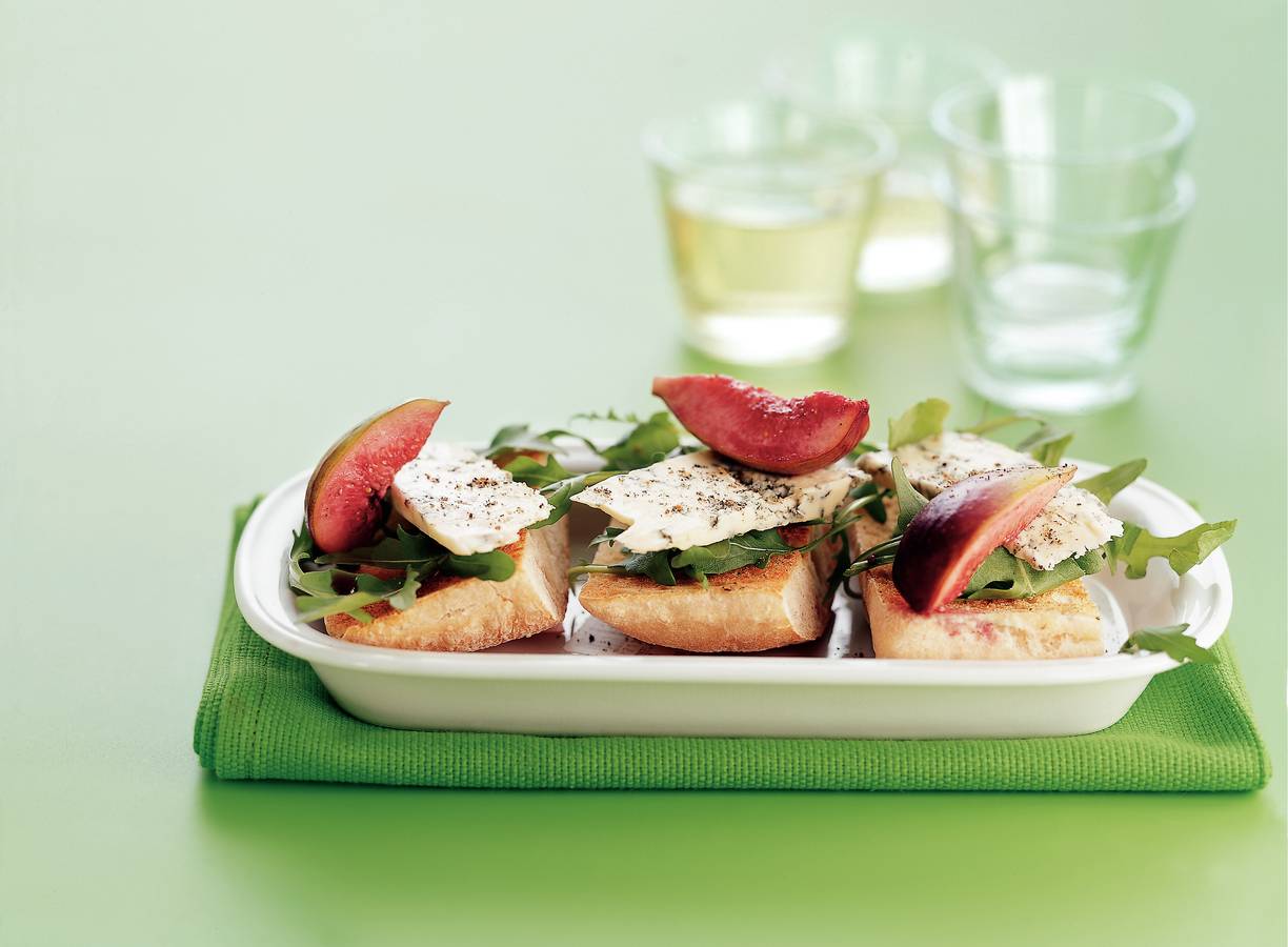 Bruschetta met blauwaderkaas en vijgen