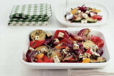 Groenteschotel met mozzarella