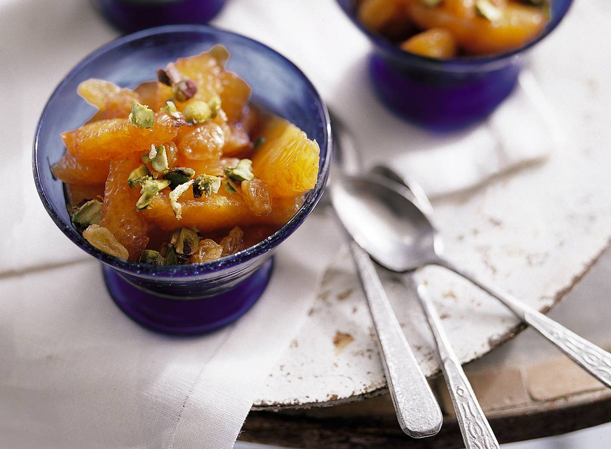 Sinaasappels met dessertwijn