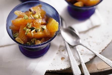 Sinaasappels met dessertwijn