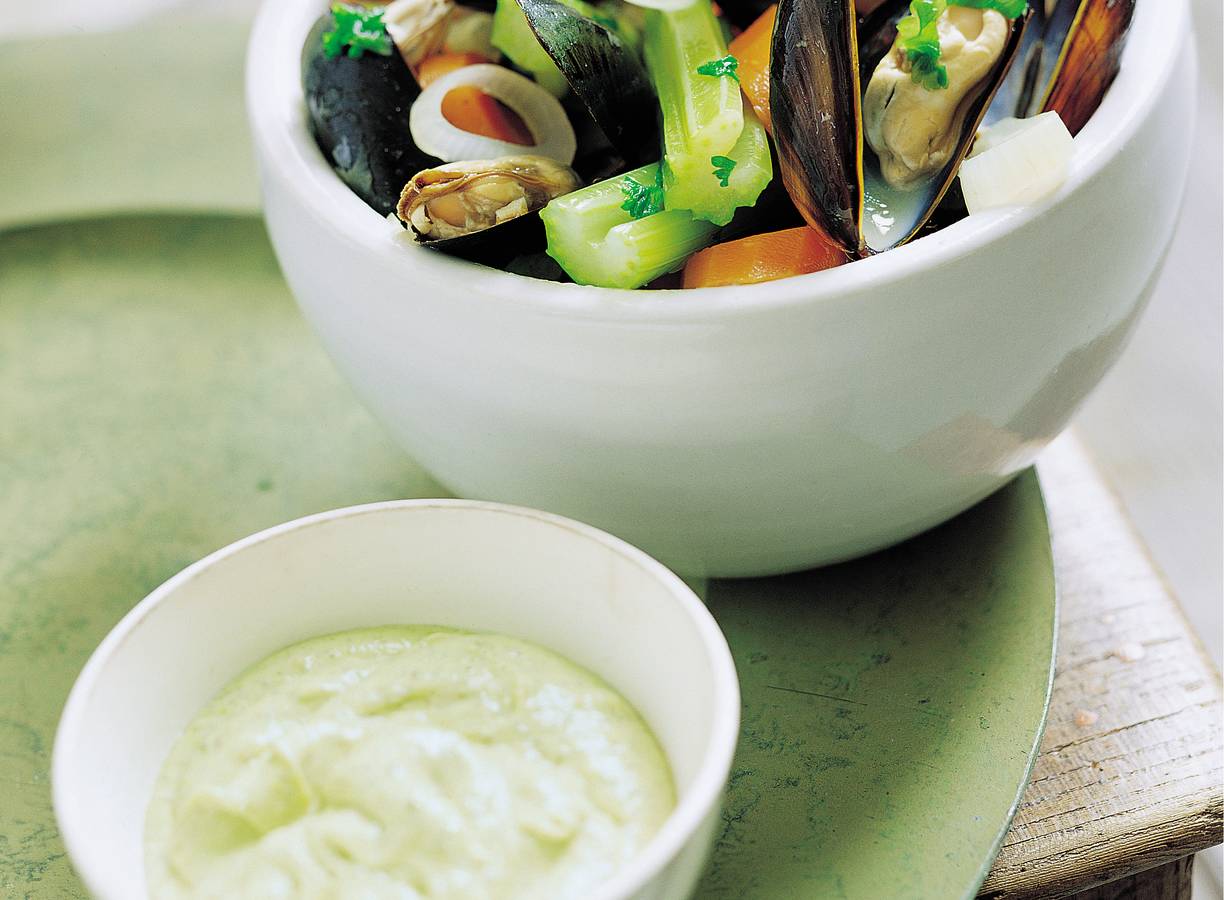 Mosselen met mosterdsaus
