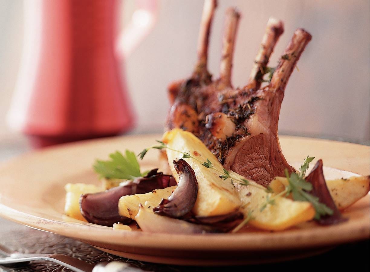 Geroosterde lamsrack met aardappel