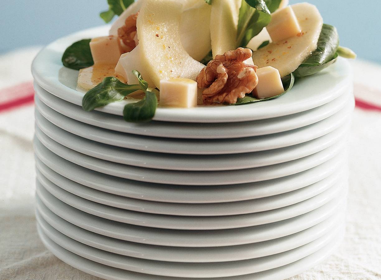 Salade met appel en abdijkaas