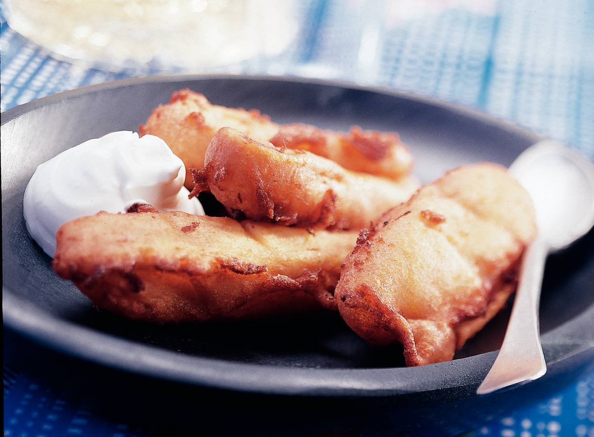 Gefrituurde banaan met anijsroom