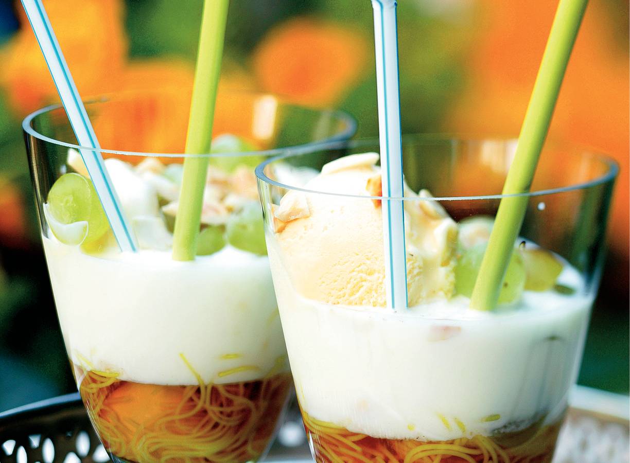 Kardemomsorbet met rijstmie