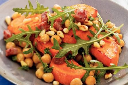 Zoete aardappels met kikkererwten