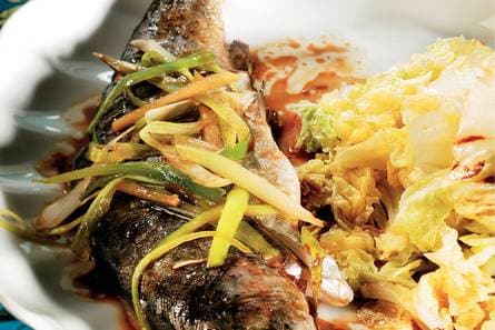 Forel met varkensvlees