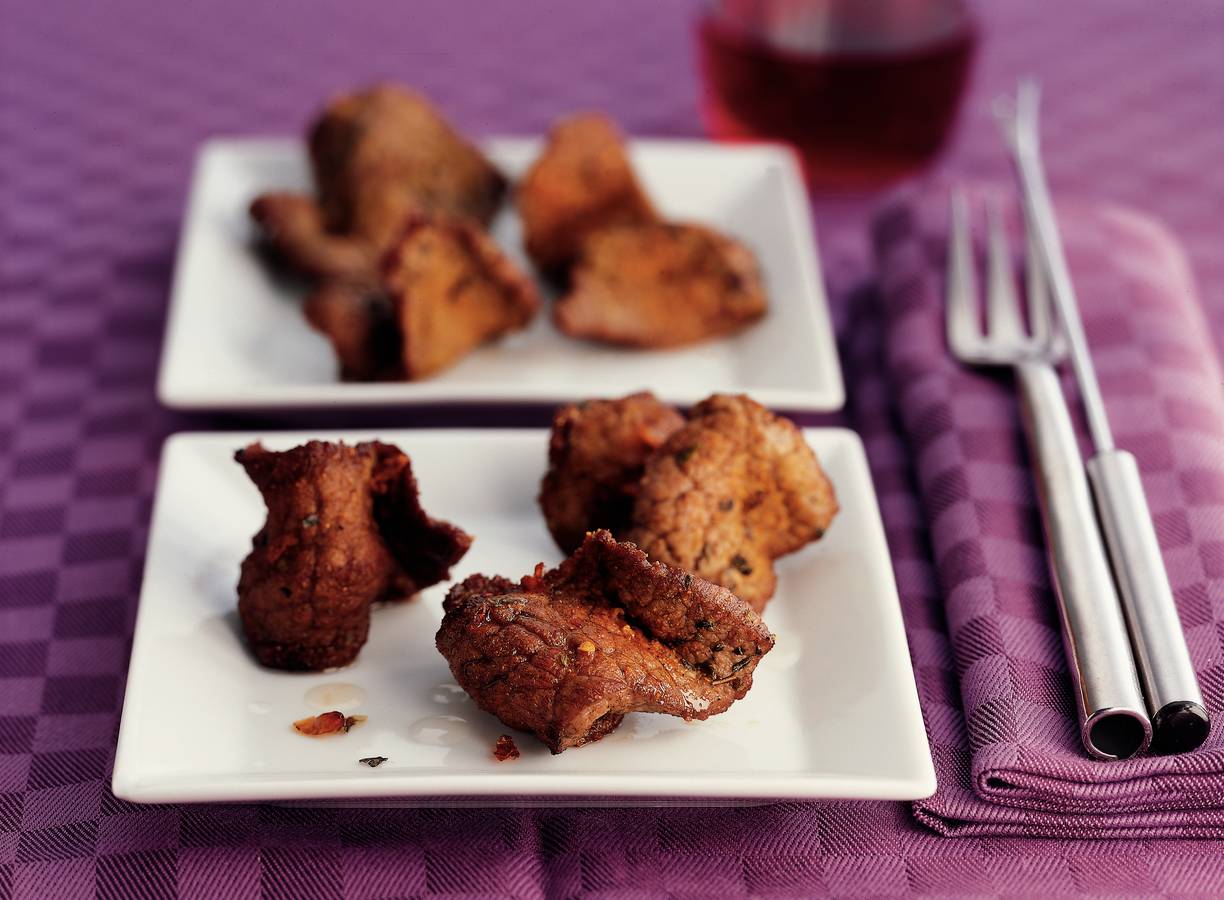 Biefstuk met droge kerriemarinade