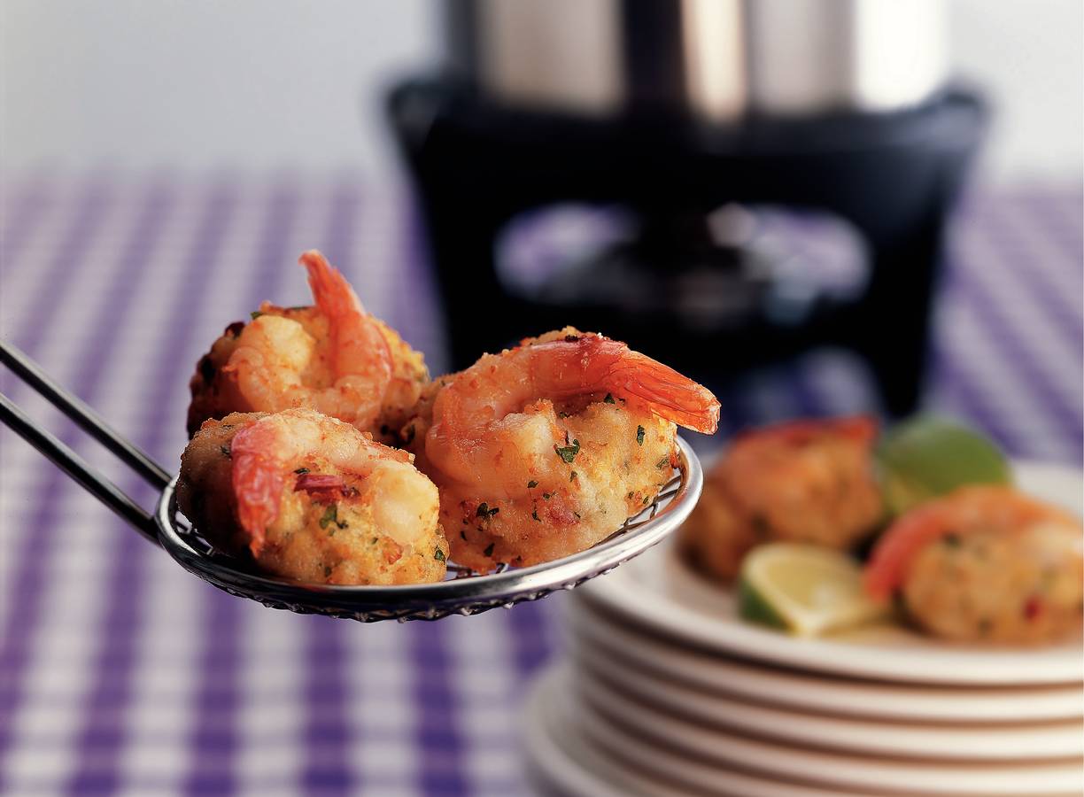 Pittige viskoekjes met cocktailgarnalen