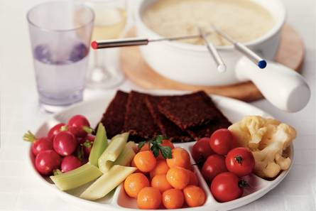Hollandse kaasfondue met rauwkost