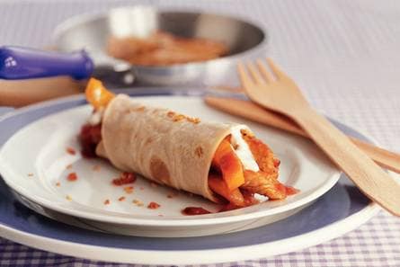 Tortilla met kalkoen en paprika
