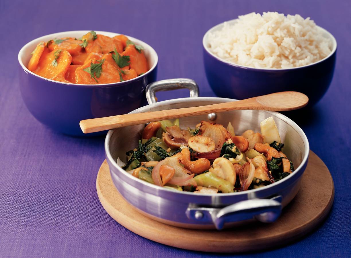 Roergebakken champignons met tah tsai