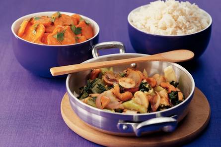 Roergebakken champignons met tah tsai