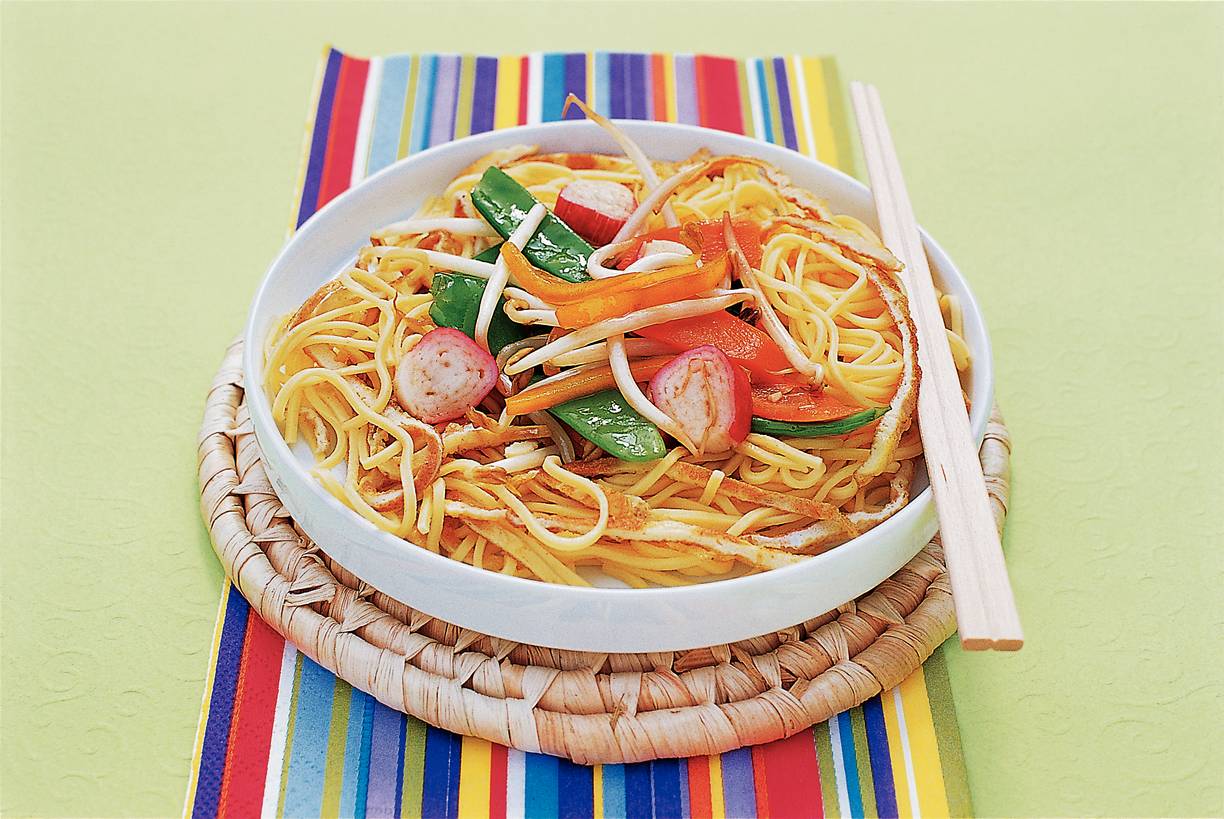 Chinese wokschotel met peultjes
