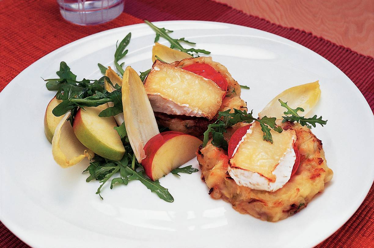Aardappel-koolkoekjes met camembert