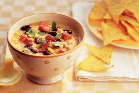 Spicy maissoep met kidneybonen