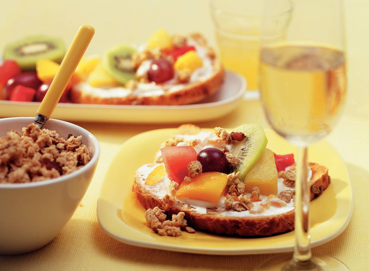 Fruitsandwich met yoghurt