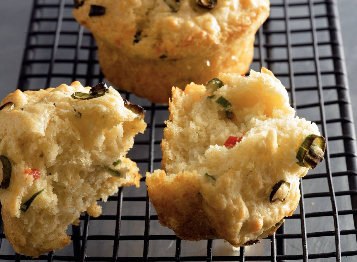 Olijvenmuffins met paprika