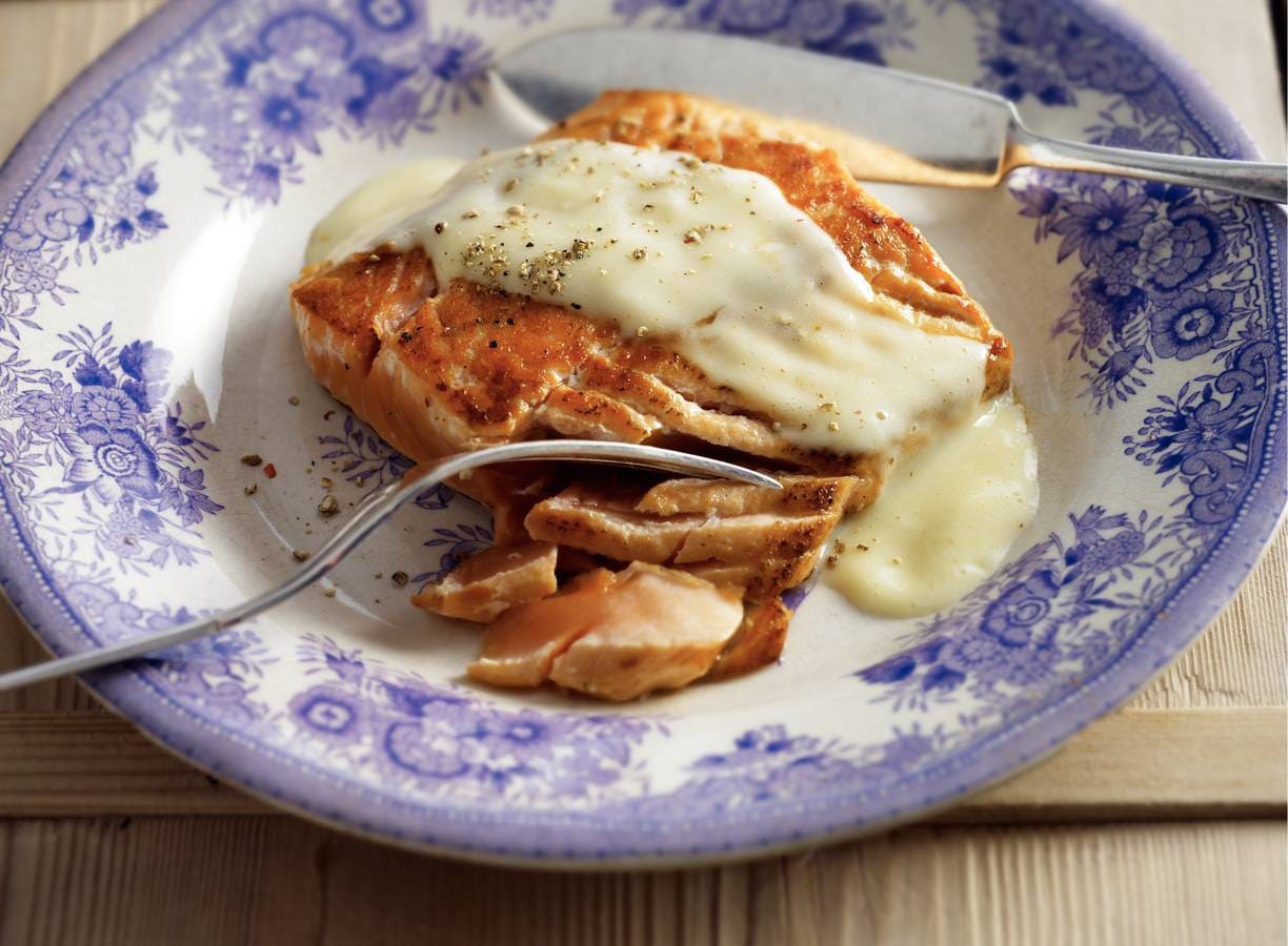 Zalmfilet met beurre blanc