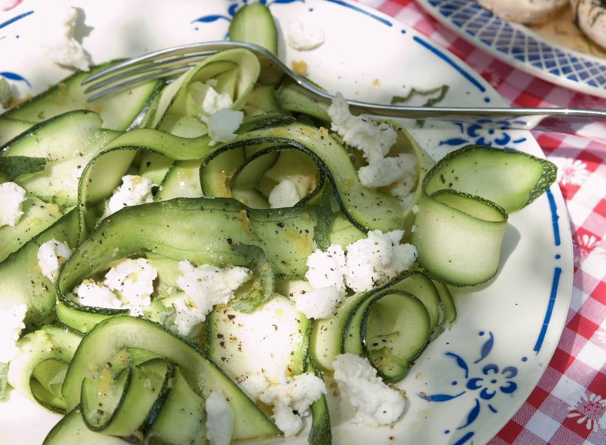 Carpaccio van courgette met munt
