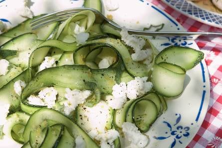 Carpaccio van courgette met munt