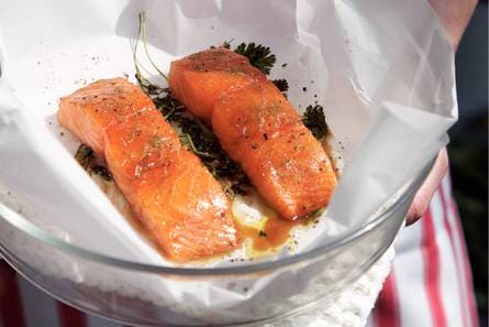 Langzaam gegaarde zalm