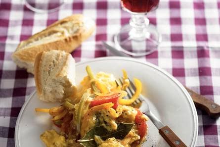 Paprika met roerei