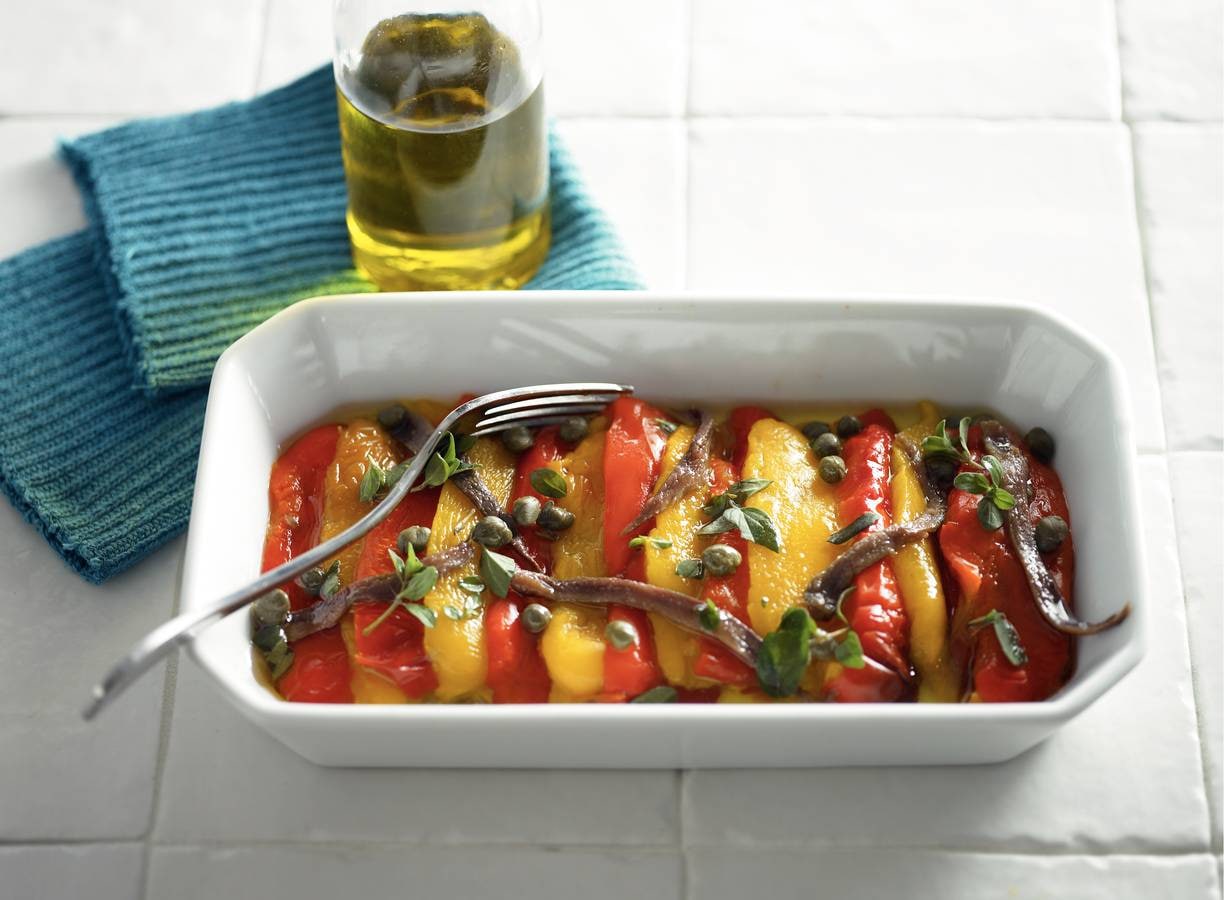 Salade van geroosterde paprika
