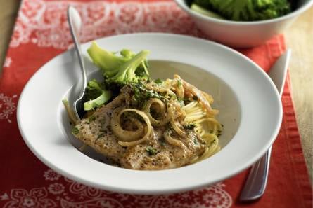Kalkoenscaloppini in mosterd-sherrysaus