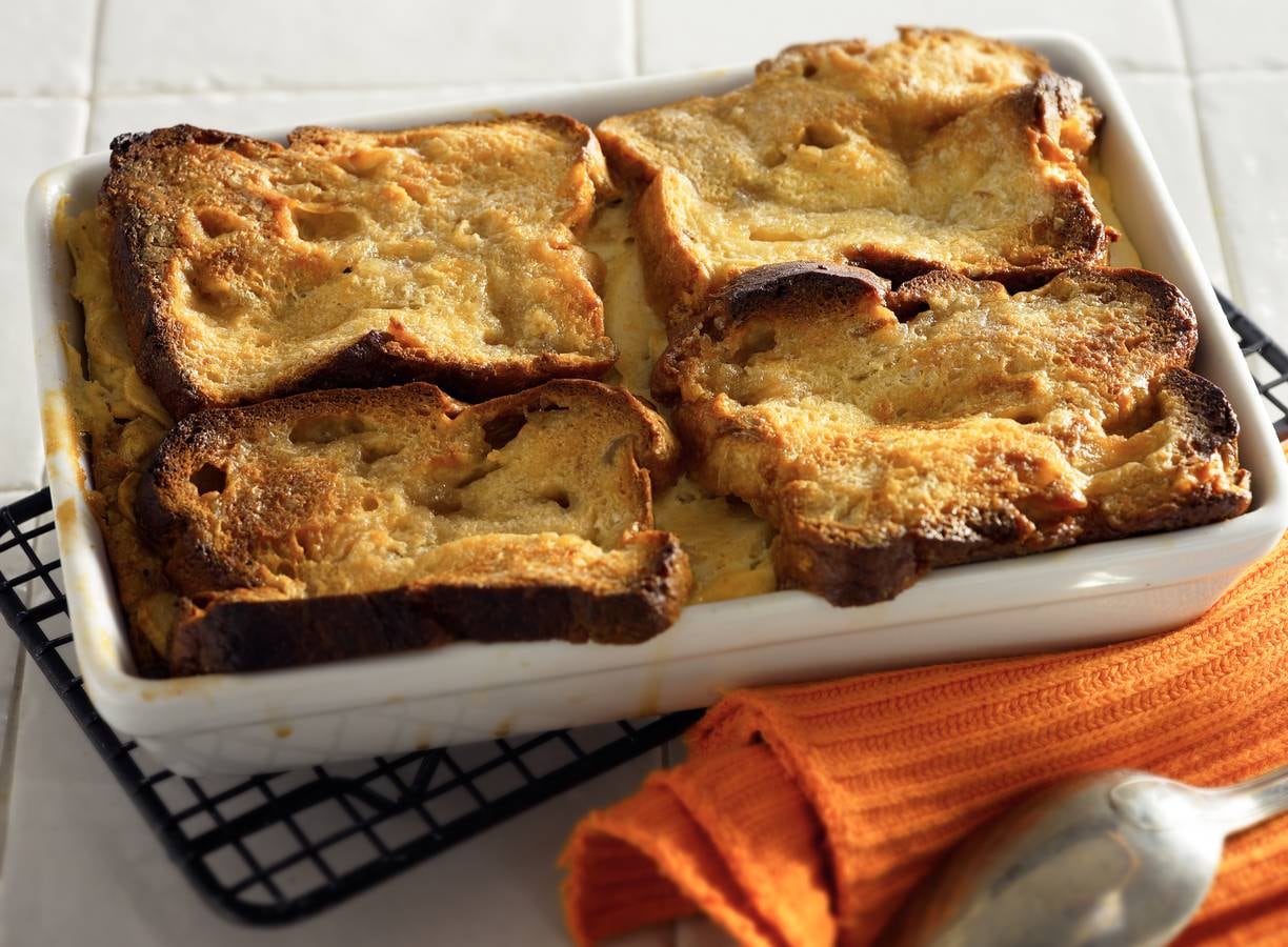 Bread & butterpudding met banaan