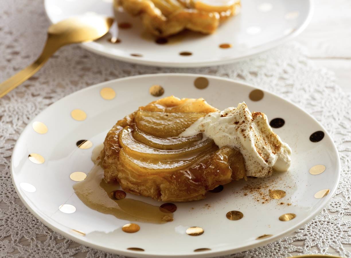Tarte tatin van peer met zoute karamel