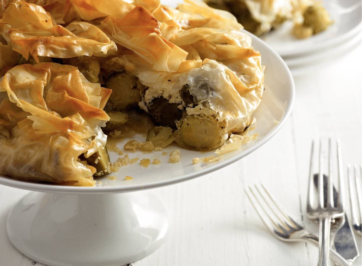 Filotaart met spruitjes en geitenkaas