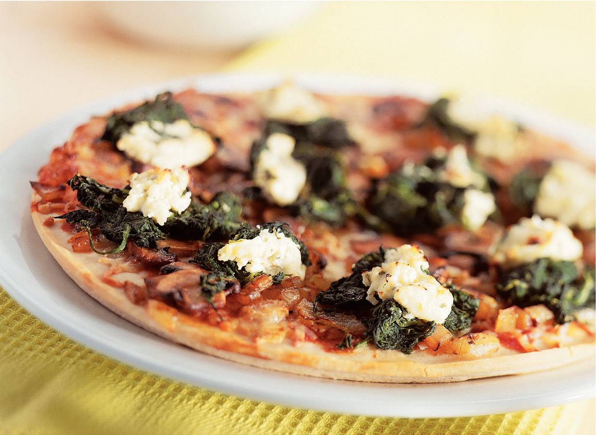 Pizza met kastanjechampignons