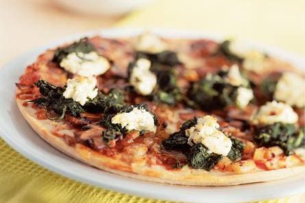 Pizza met kastanjechampignons