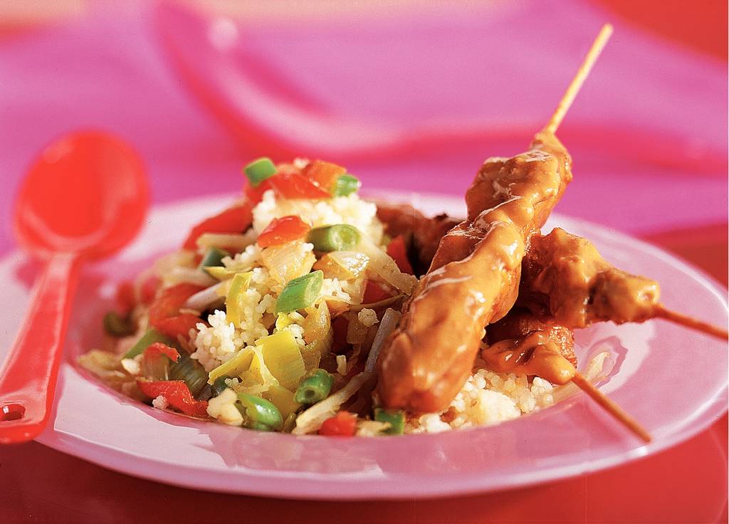 Couscous met saté recept Allerhande Albert Heijn