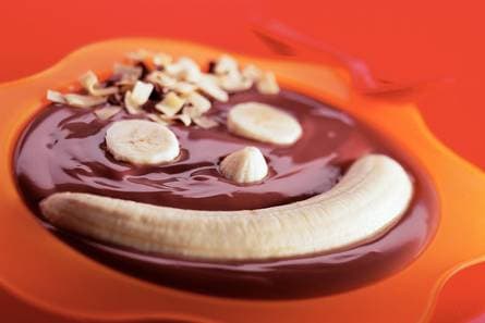 Chocoladetoetje met banaan
