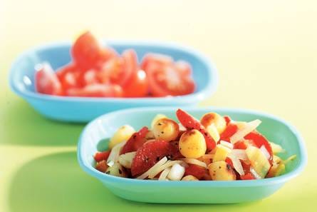 Italiaanse krieltjes met tomatensalade