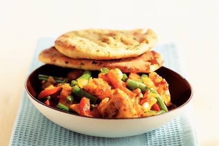 Naanbrood met viscurry
