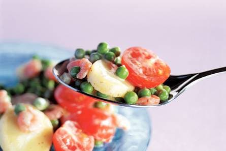 Aardappelsalade met garnalen