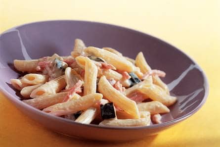 Pasta met ham en brie