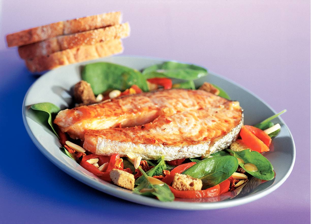 Lauwwarme zalmsalade