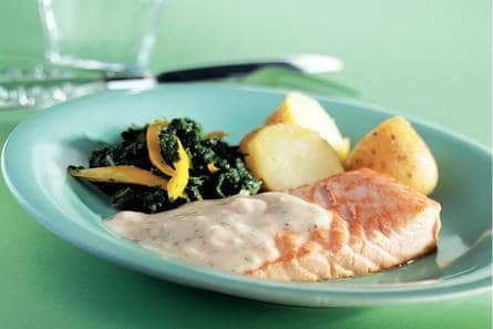Zalmfilet met spinazie