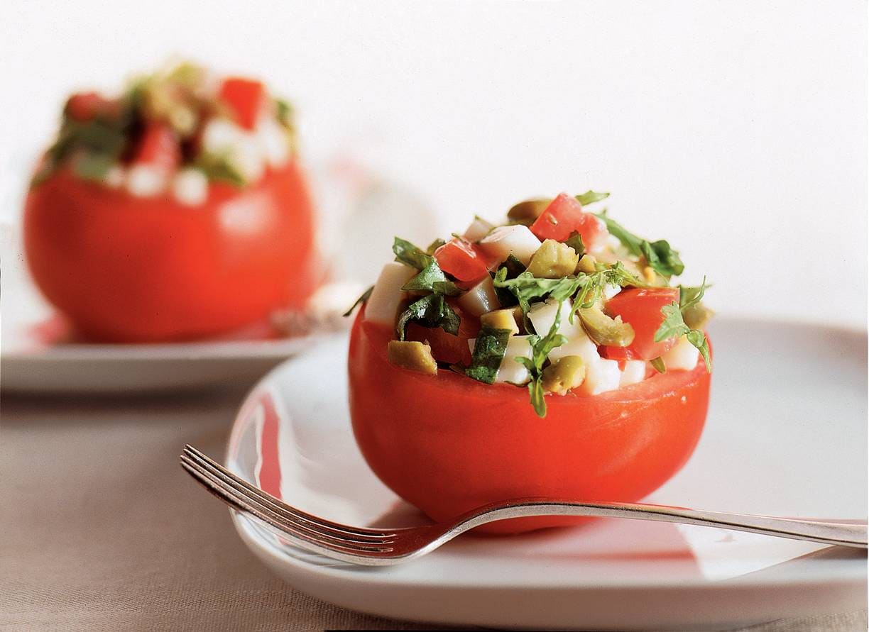 Gevulde tomaten met geitenkaas