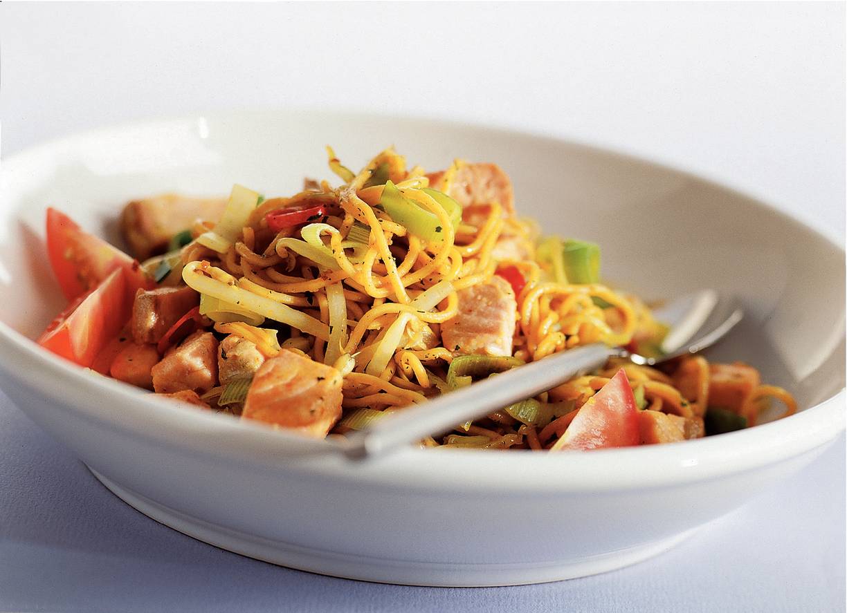 Bami met zalm