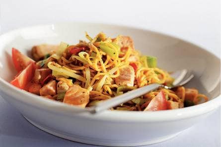Bami met zalm
