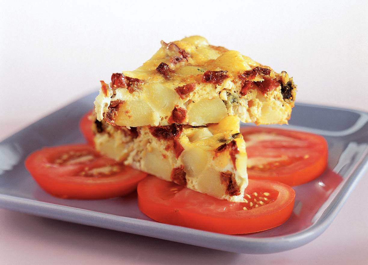 Spaanse aardappel-visomelet