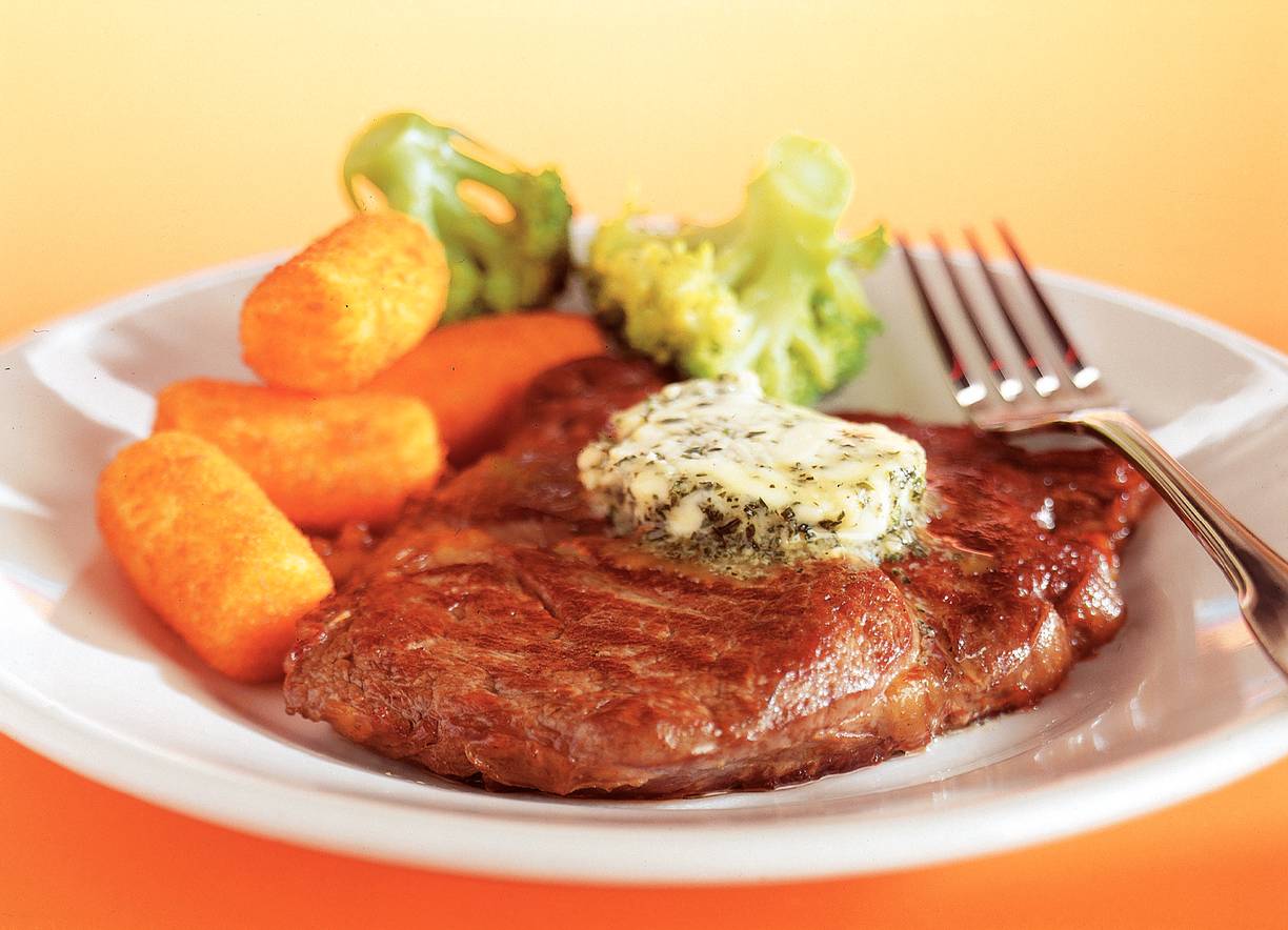 Ribeye met pestoboter