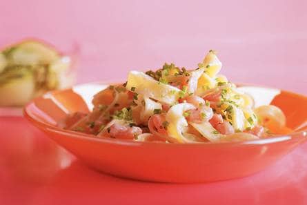 Tagliatelle met romige garnalensaus