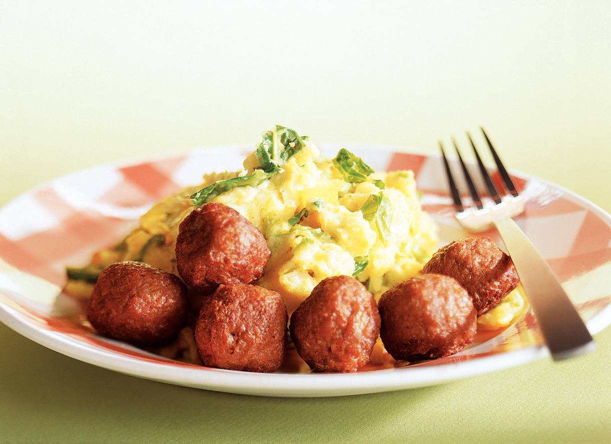 Stamppot met vegetarische balletjes