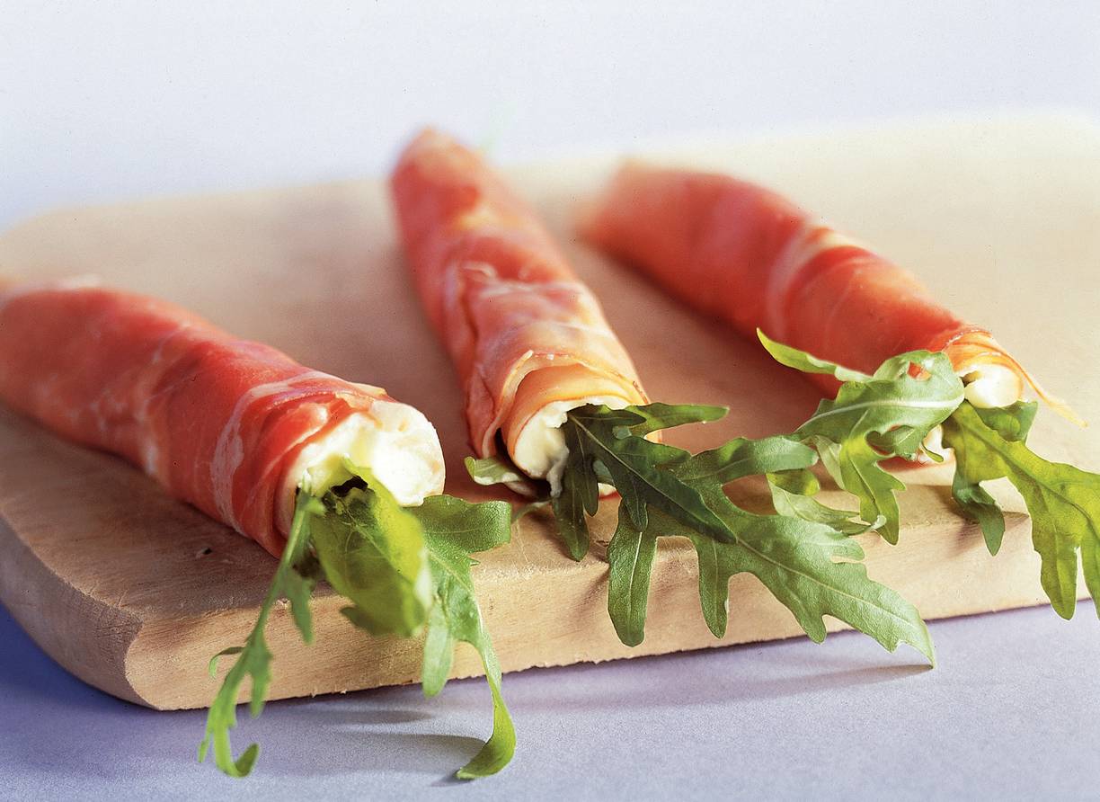 Hamrolletjes met roomkaas